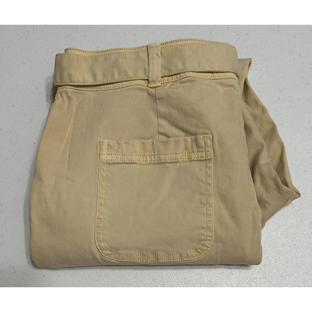 Lauren‎ Conrad High Rise Straight Ankle Faded Yellow Cropped Pants with Belt 14